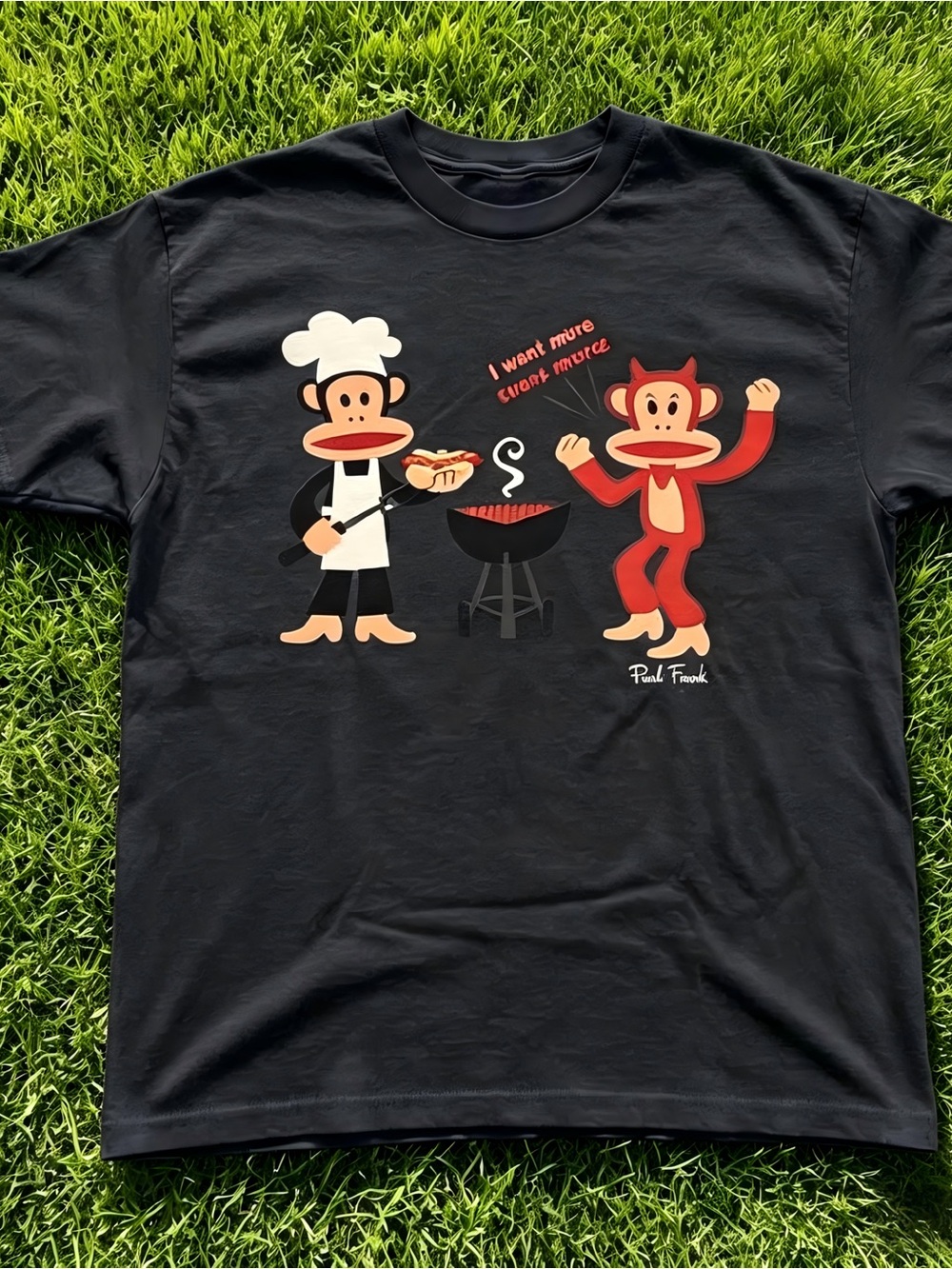 black Paul Frank graphic Women Men T-shirt unisex